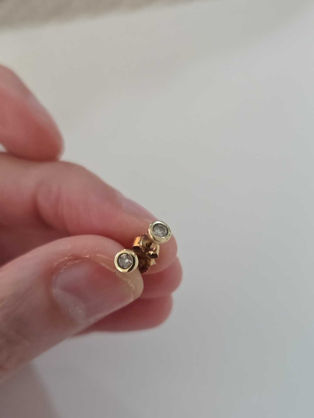 Solid 10k Yellow Gold Diamond Studs